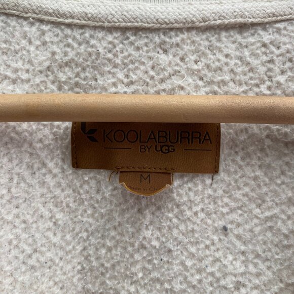 Koolaburra by UGG Sherpa Fleece Shawl Collar Cardigan Sweater Beige Medium - Picture 2 of 3